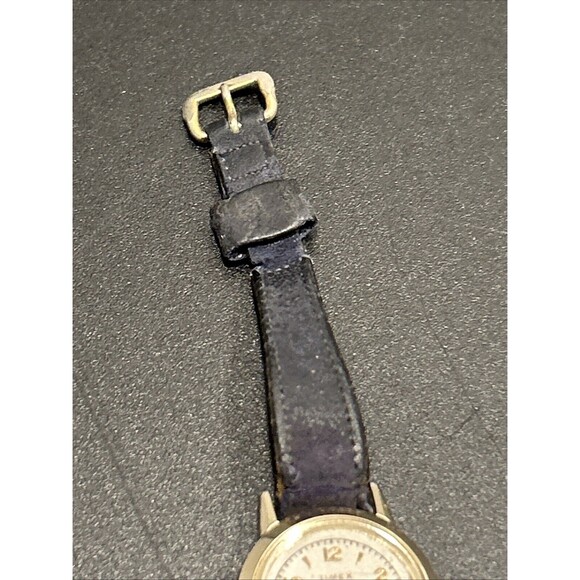 Vintage Timex Girls Scout Brownie Watch Black Leather Band Membership Star Lot - Picture 6 of 13